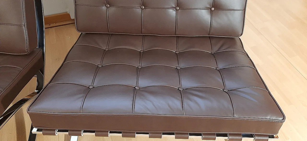 Poltrona Barcelona Relax di Knoll in pelle Venezia Brown, anni 2000 11