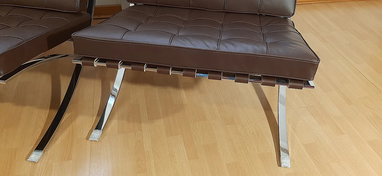 Poltrona Barcelona Relax di Knoll in pelle Venezia Brown, anni 2000 12