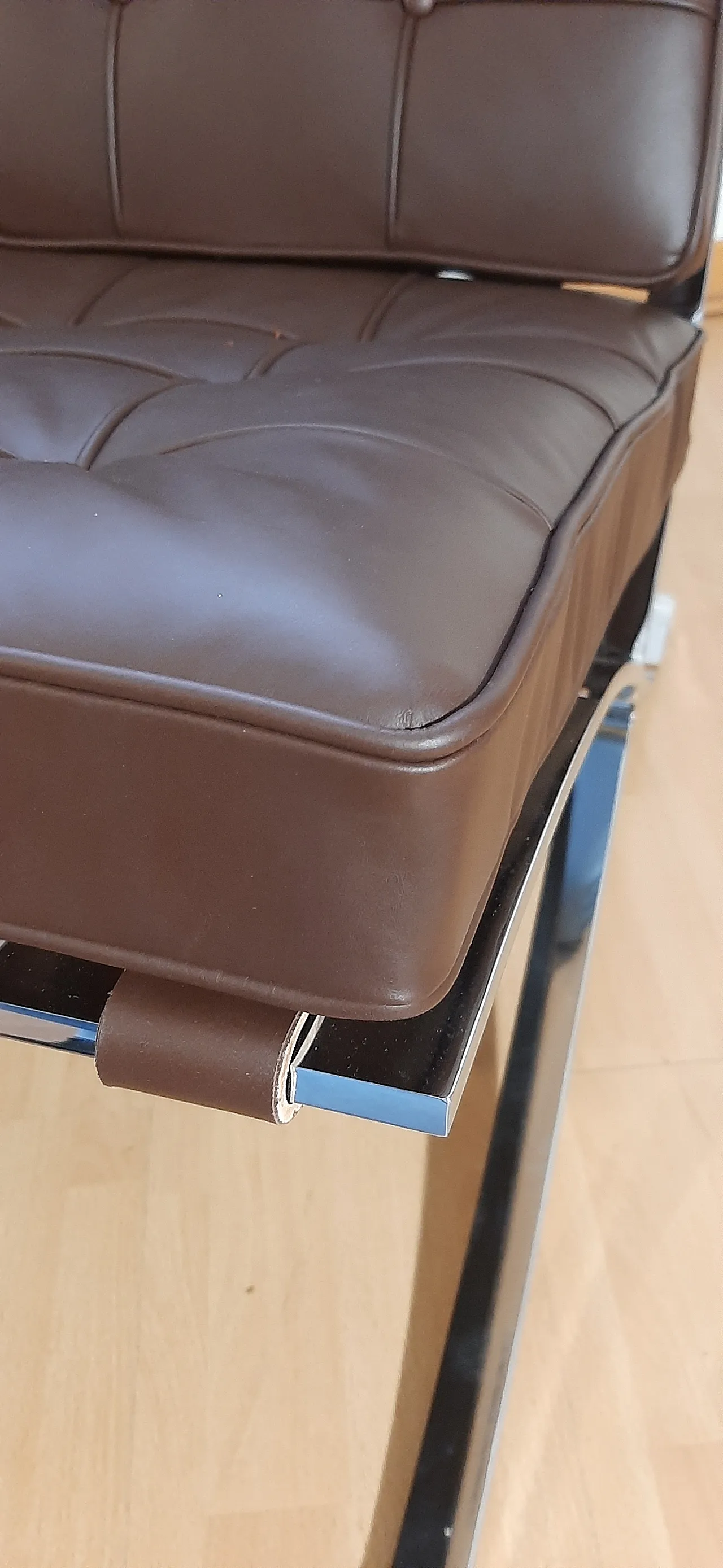 Poltrona Barcelona Relax di Knoll in pelle Venezia Brown, anni 2000 28