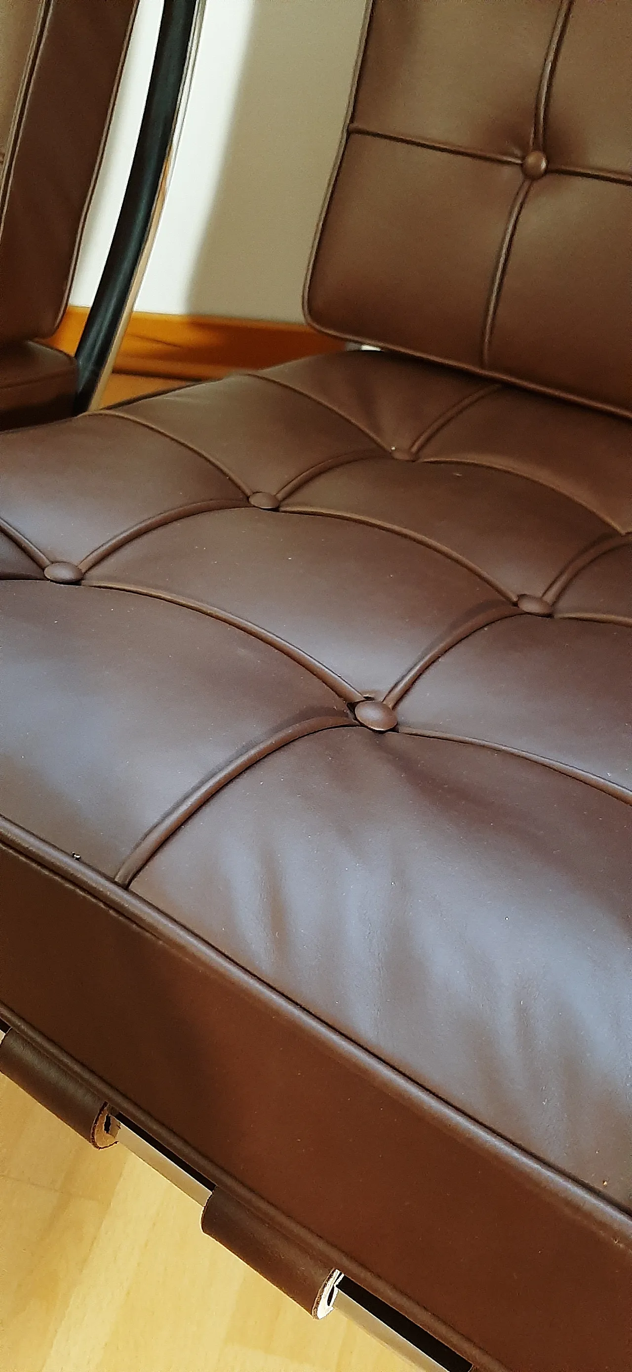 Poltrona Barcelona Relax di Knoll in pelle Venezia Brown, anni 2000 31
