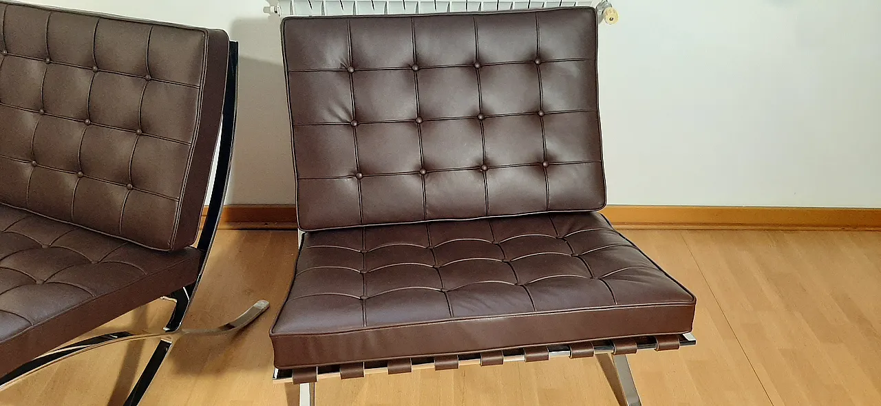 Poltrona Barcelona Relax di Knoll in pelle Venezia Brown, anni 2000 41
