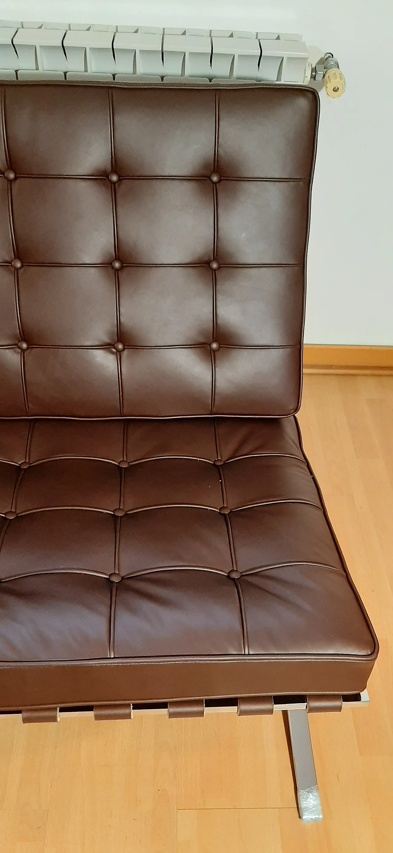 Poltrona Barcelona Relax di Knoll in pelle Venezia Brown, anni 2000 53