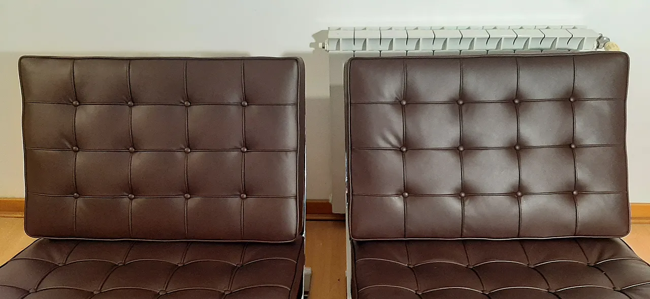 Poltrona Barcelona Relax di Knoll in pelle Venezia Brown, anni 2000 54