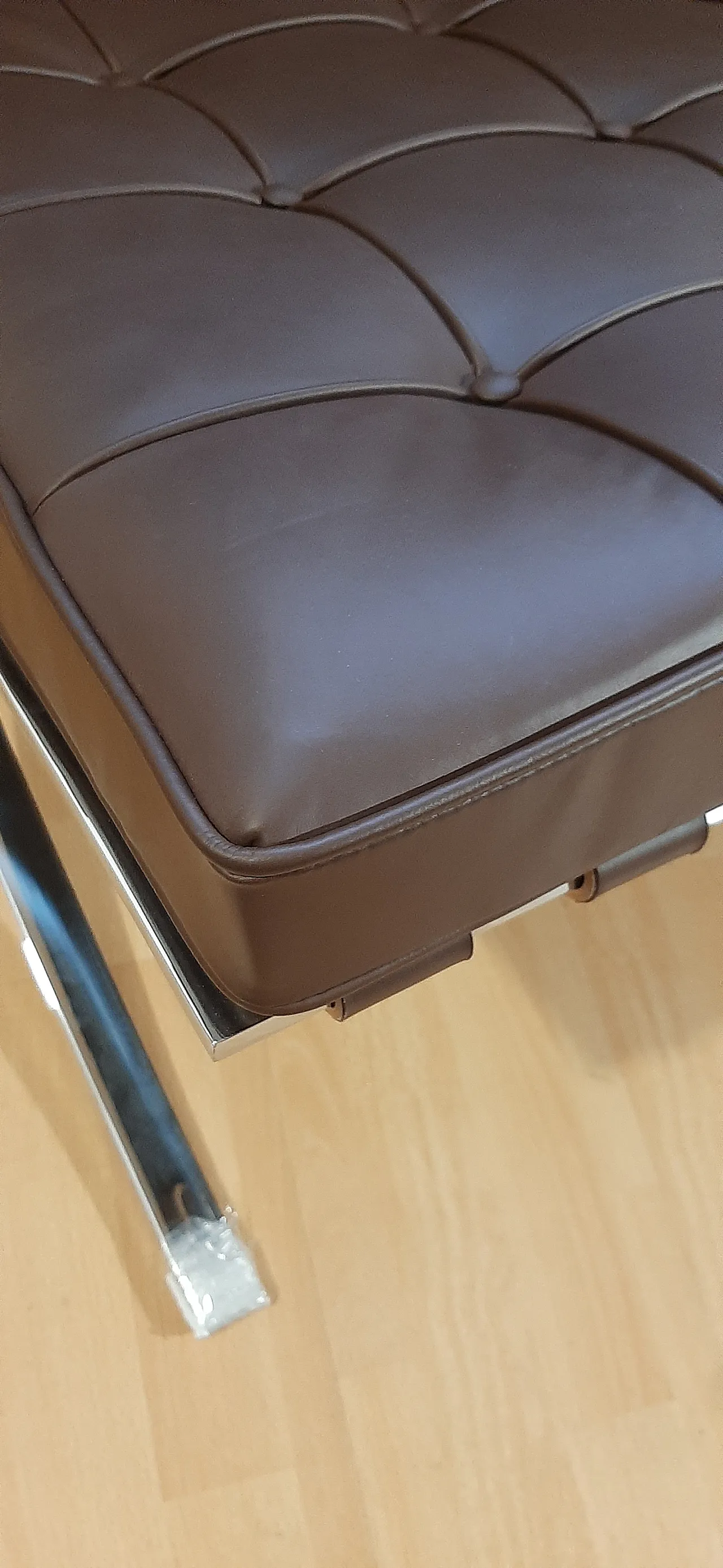 Poltrona Barcelona Relax di Knoll in pelle Venezia Brown, anni 2000 61