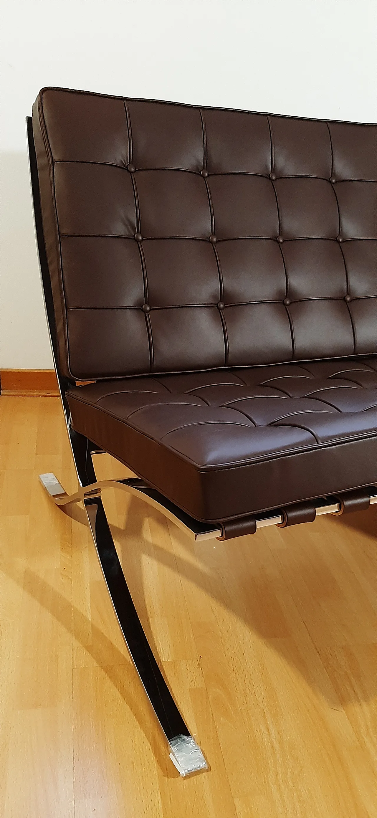 Poltrona Barcelona Relax di Knoll in pelle Venezia Brown, anni 2000 62