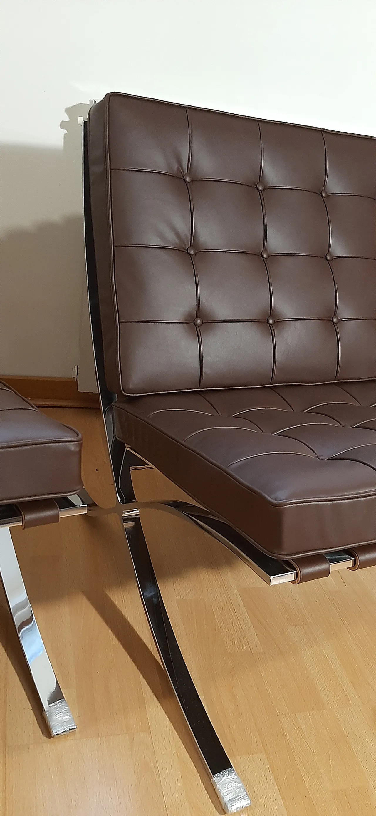 Poltrona Barcelona Relax di Knoll in pelle Venezia Brown, anni 2000 67