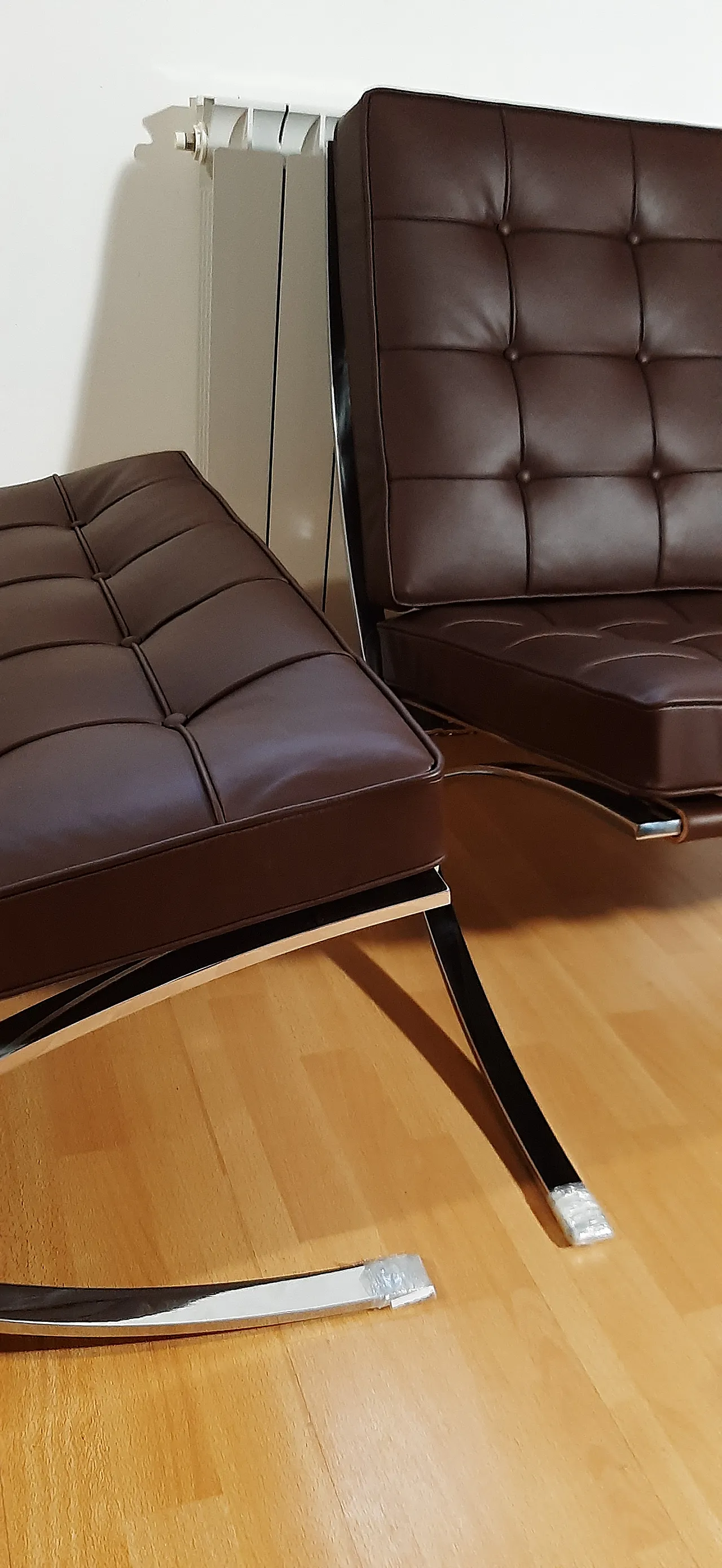 Poltrona Barcelona Relax di Knoll in pelle Venezia Brown, anni 2000 73