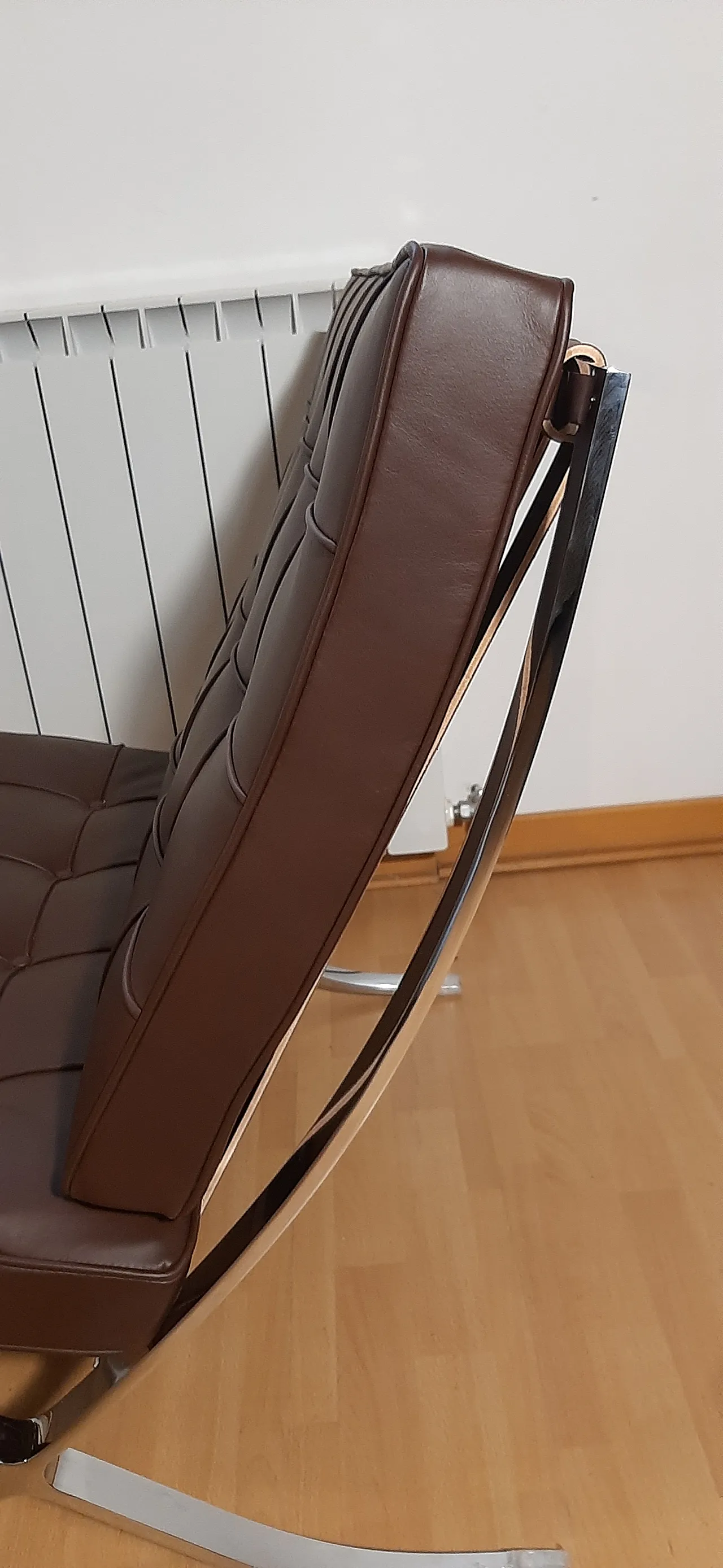 Poltrona Barcelona Relax di Knoll in pelle Venezia Brown, anni 2000 81