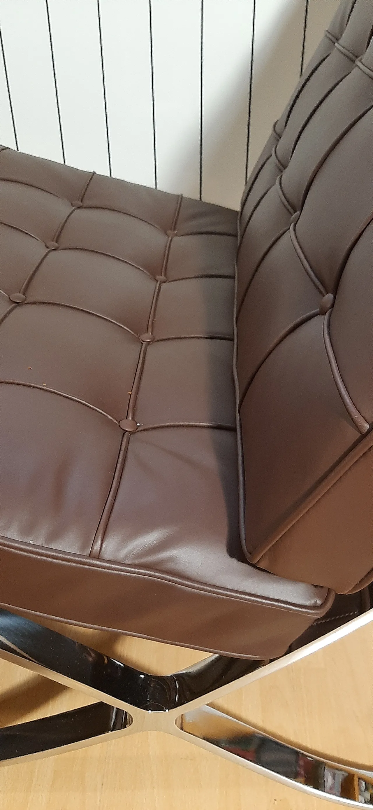 Poltrona Barcelona Relax di Knoll in pelle Venezia Brown, anni 2000 83