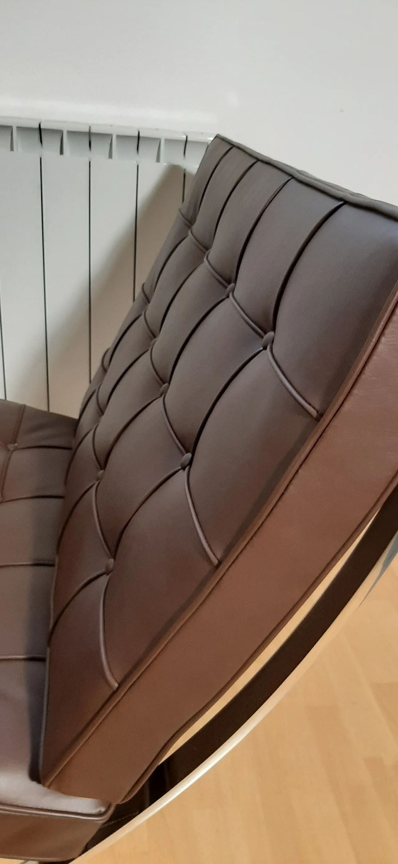 Poltrona Barcelona Relax di Knoll in pelle Venezia Brown, anni 2000 84