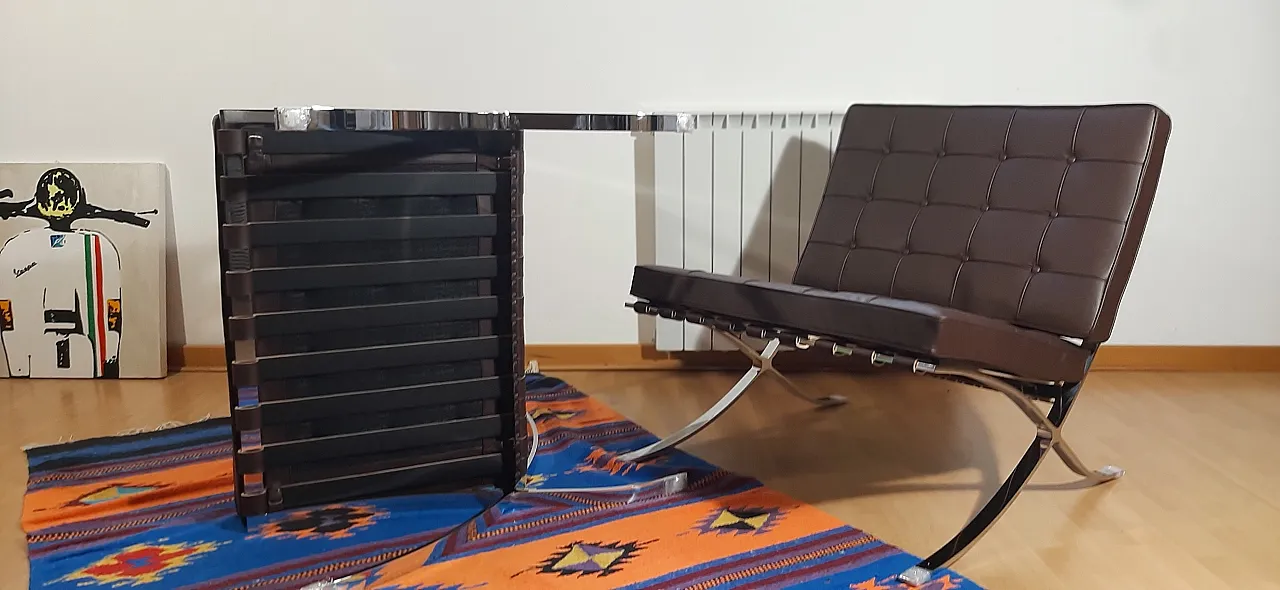 Poltrona Barcelona Relax di Knoll in pelle Venezia Brown, anni 2000 106