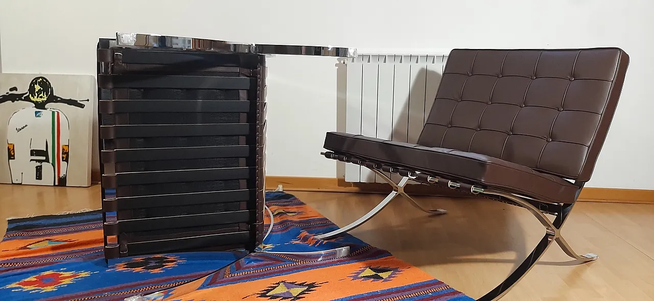 Poltrona Barcelona Relax di Knoll in pelle Venezia Brown, anni 2000 108