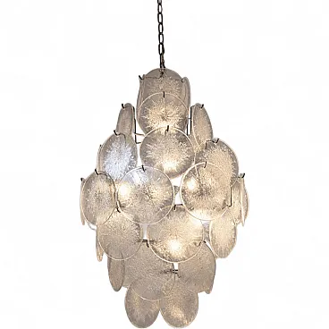 Vistosi style Murano glass chandelier, 1970s