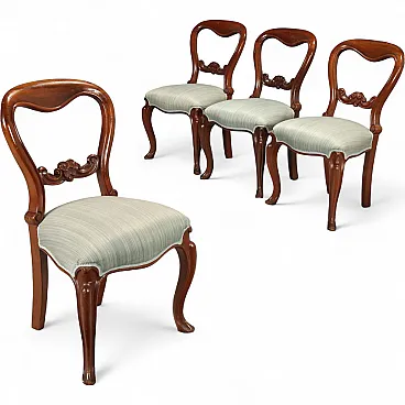 4 Sedie Luigi Filippo in mogano, '800