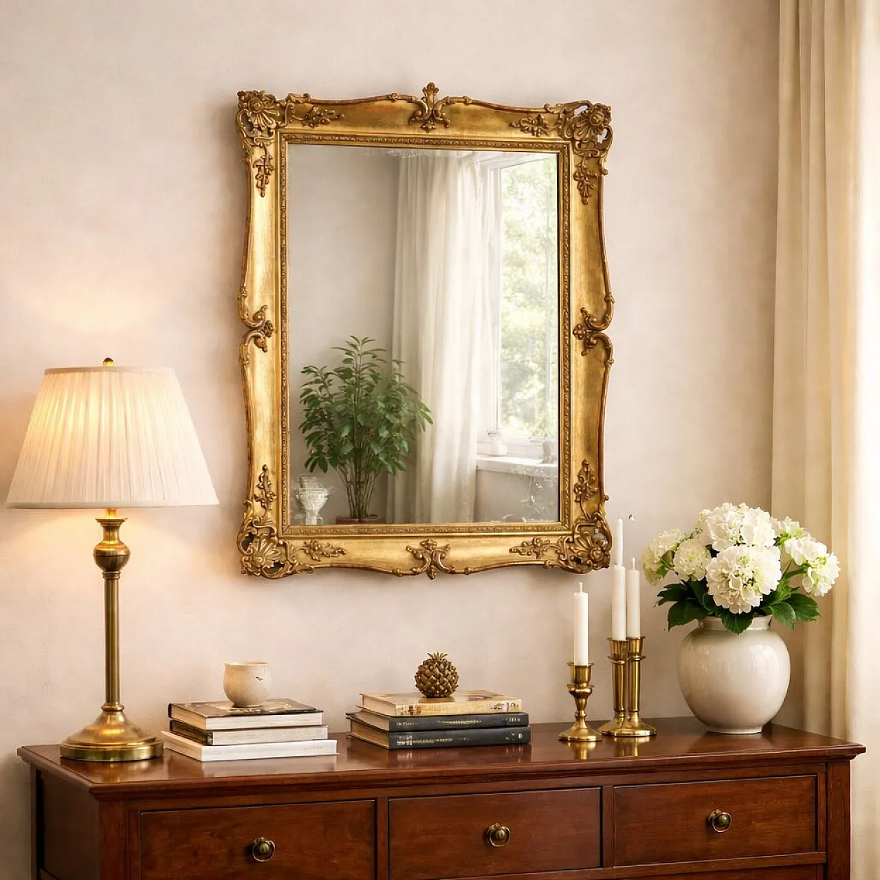 Specchio in legno e pastiglia, metà '800 2