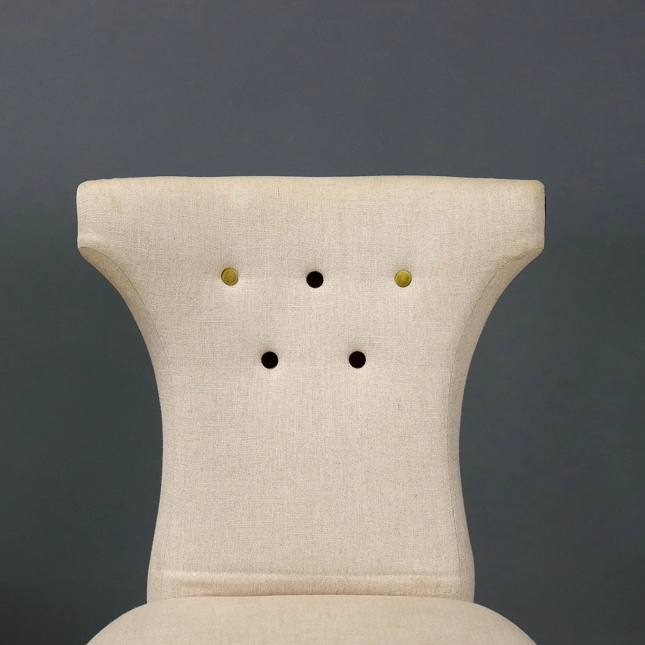 6 Sedie con seduta e schienale imbottiti e rivestiti in tessuto, '900 5