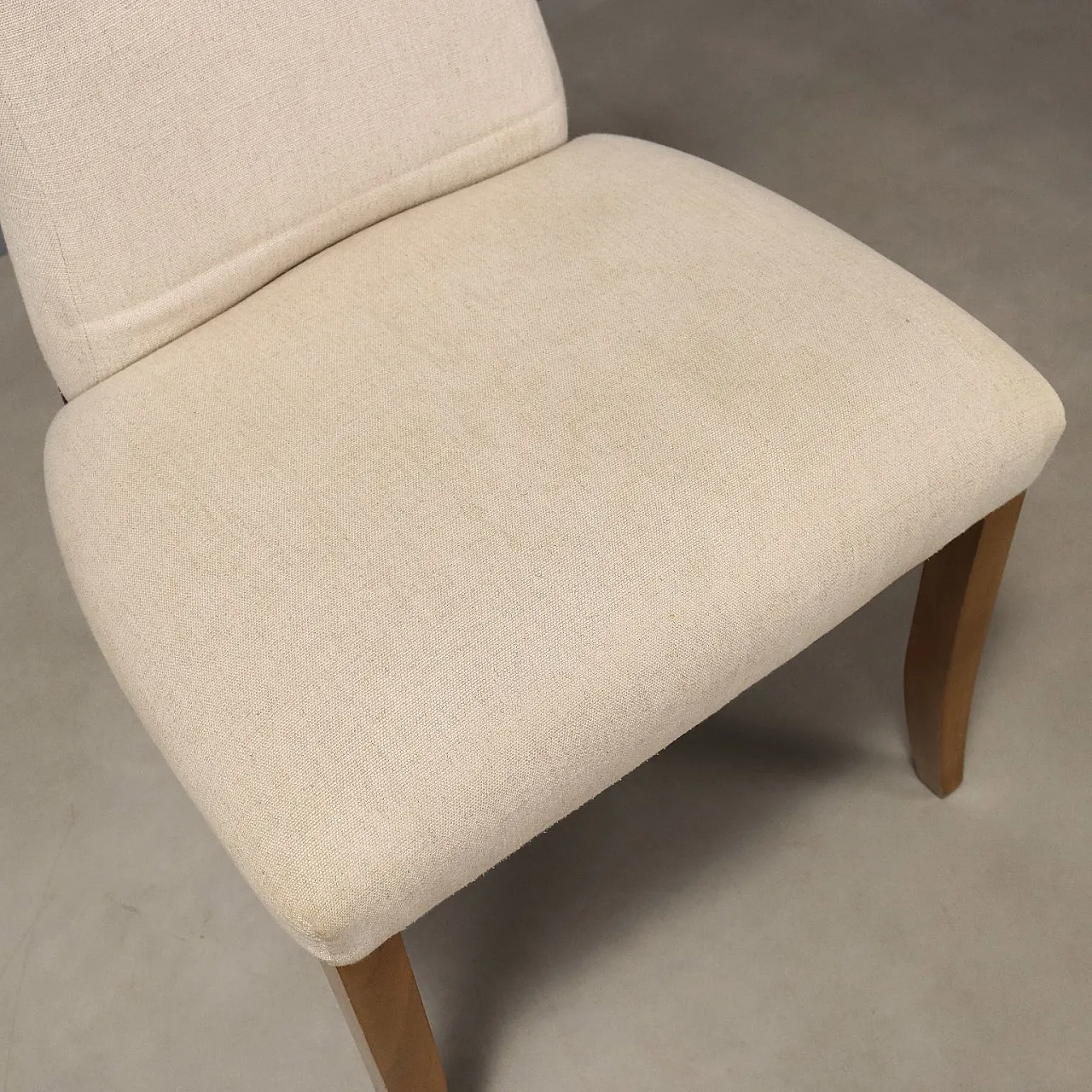 6 Sedie con seduta e schienale imbottiti e rivestiti in tessuto, '900 7