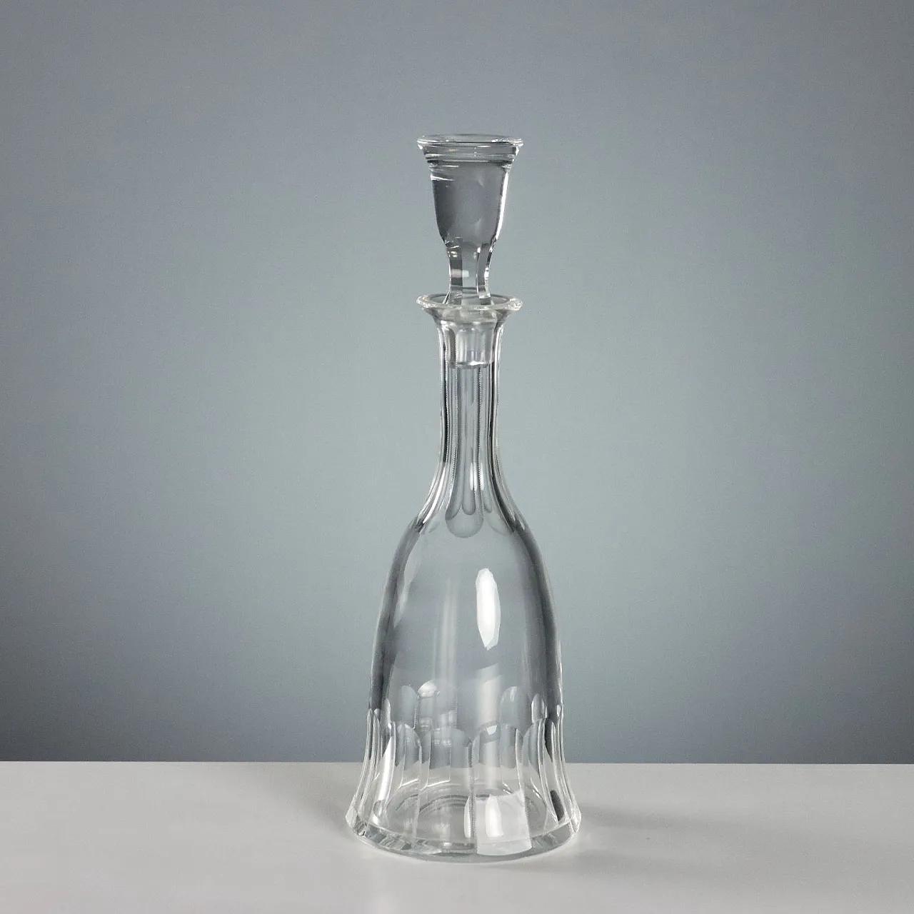 Faceted Crystal Glass Set with Milled Edge, 20th century 4