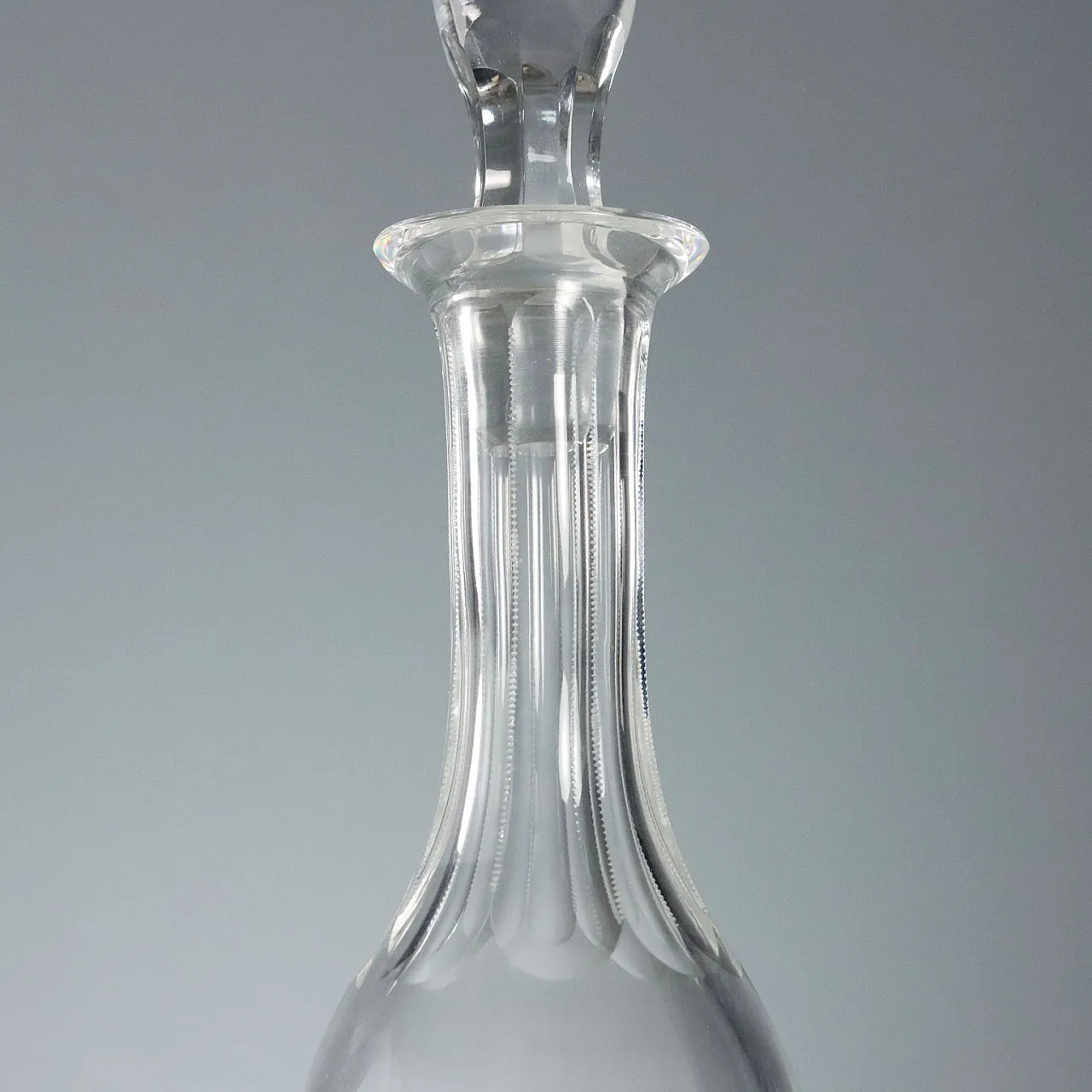 Faceted Crystal Glass Set with Milled Edge, 20th century 6