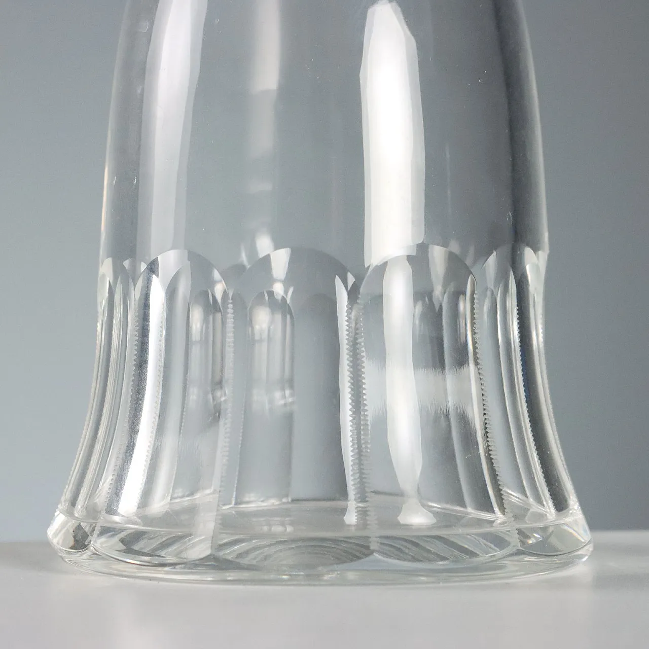 Faceted Crystal Glass Set with Milled Edge, 20th century 7