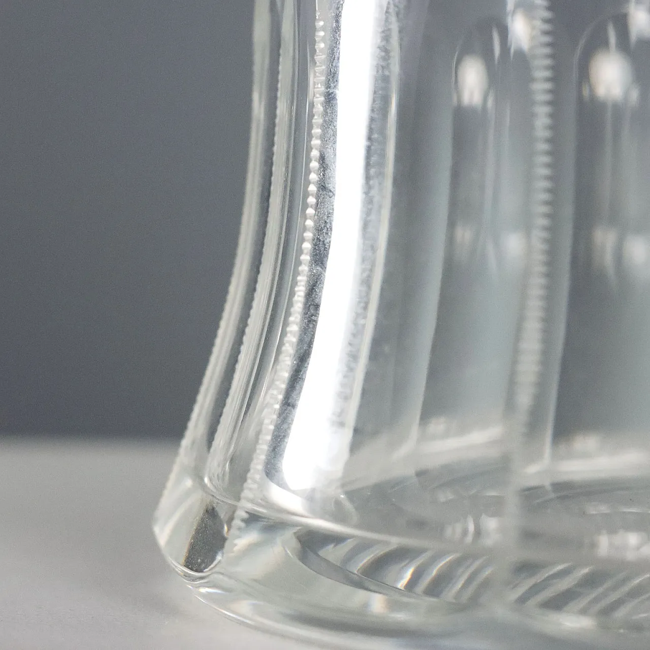 Faceted Crystal Glass Set with Milled Edge, 20th century 8