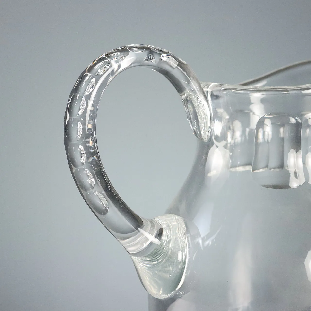 Faceted Crystal Glass Set with Milled Edge, 20th century 10