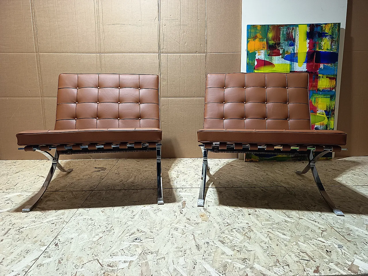 Poltrona Barcellona Relax di Knoll in pelle Volo Cognac, anni 2000 1