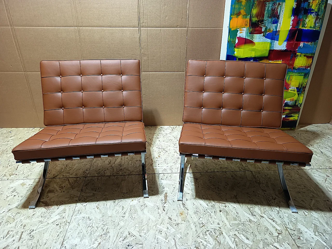 Poltrona Barcellona Relax di Knoll in pelle Volo Cognac, anni 2000 3