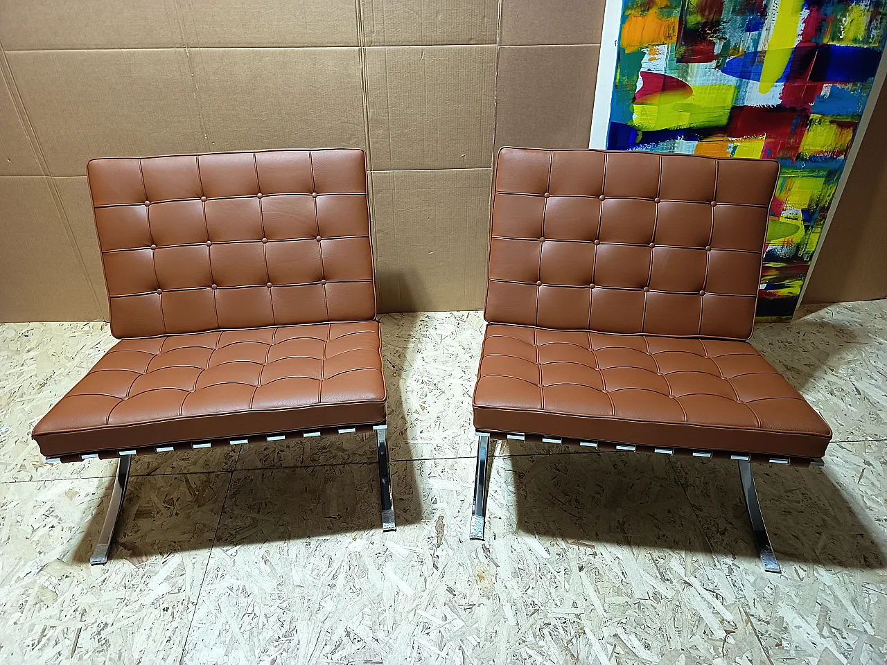 Poltrona Barcellona Relax di Knoll in pelle Volo Cognac, anni 2000 4