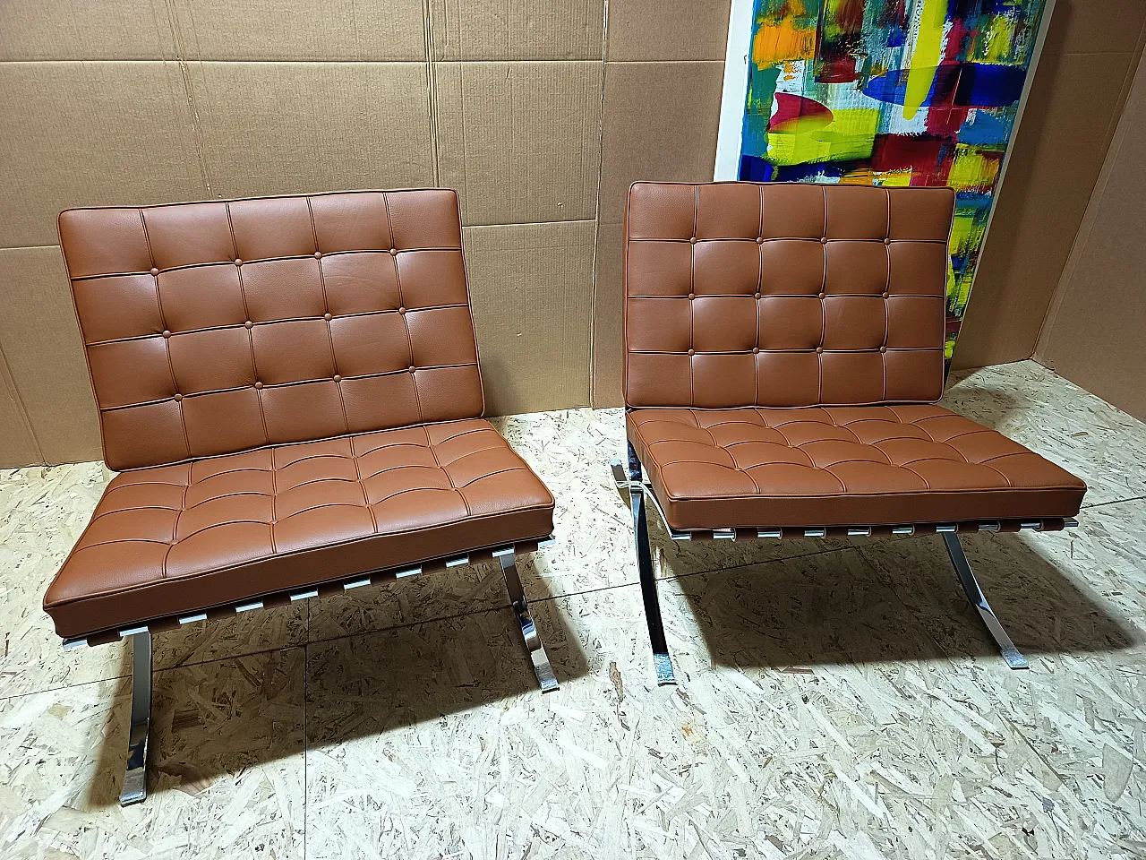 Poltrona Barcellona Relax di Knoll in pelle Volo Cognac, anni 2000 6