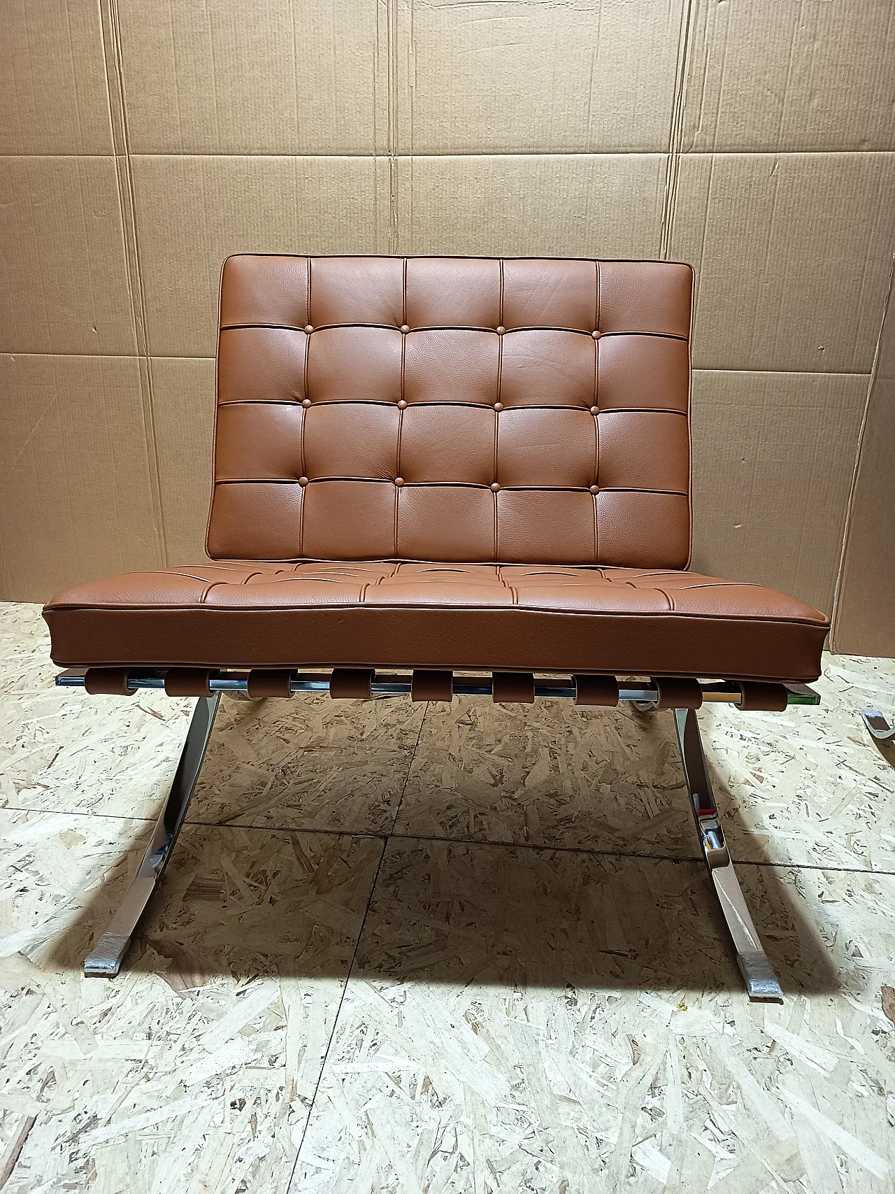 Poltrona Barcellona Relax di Knoll in pelle Volo Cognac, anni 2000 11