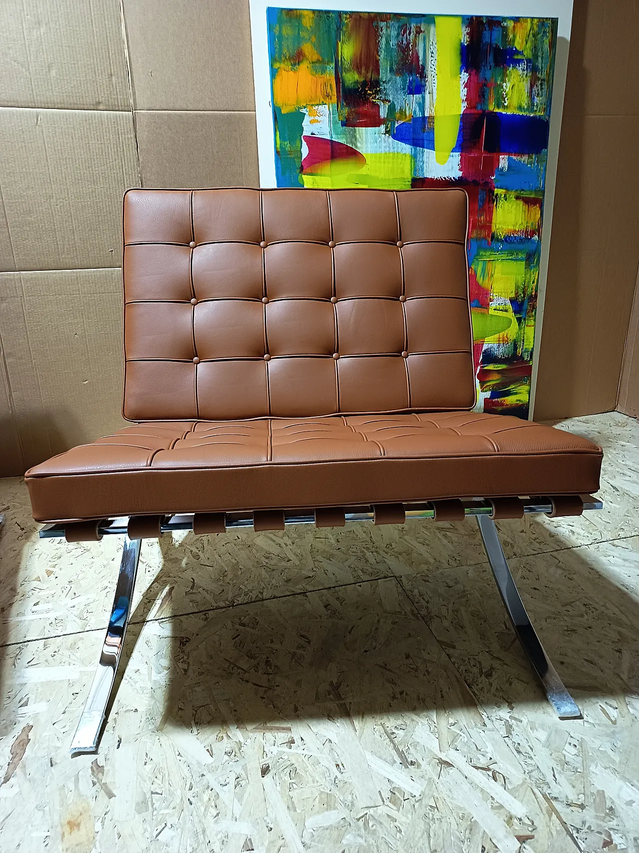 Poltrona Barcellona Relax di Knoll in pelle Volo Cognac, anni 2000 14