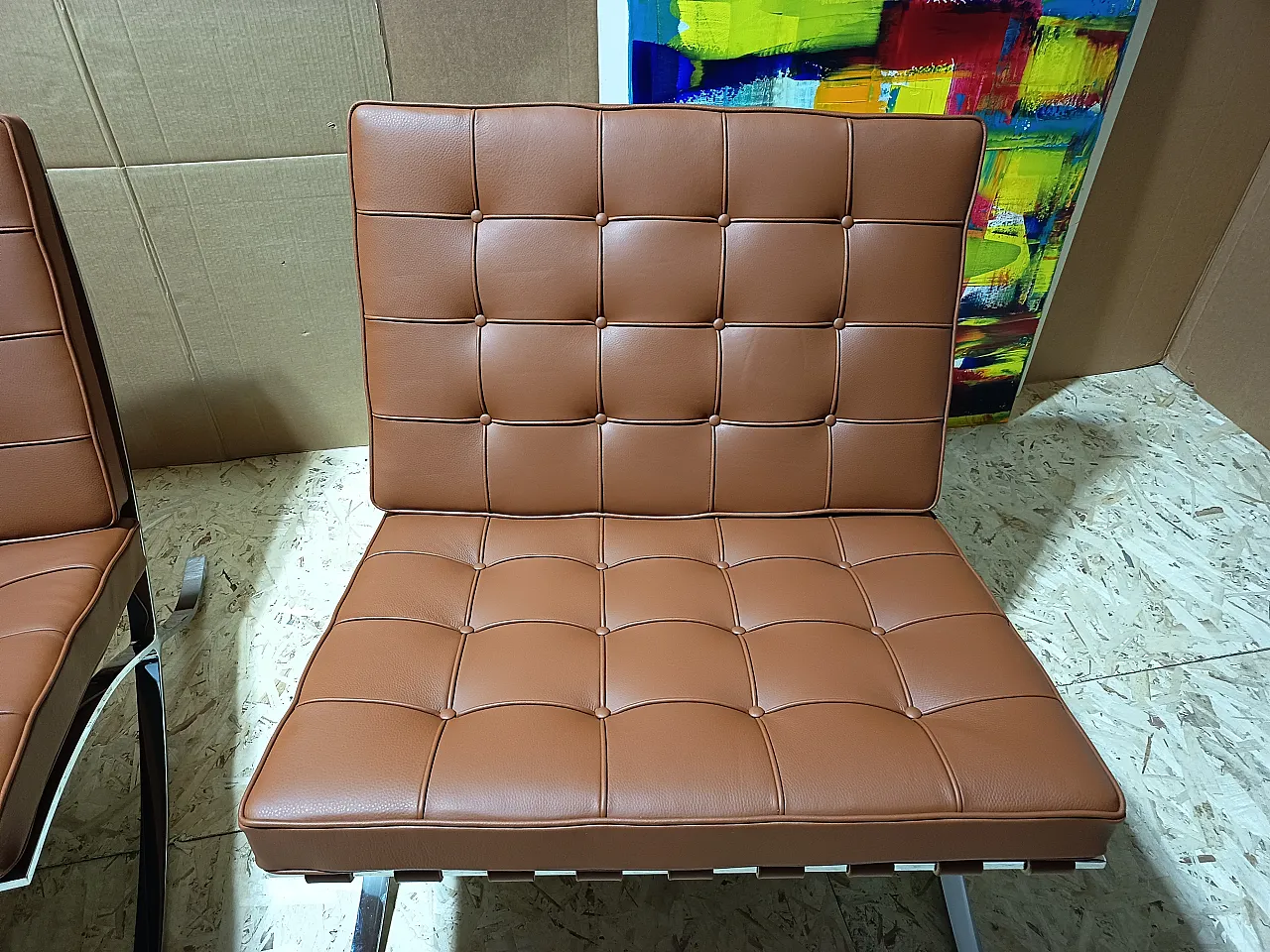 Poltrona Barcellona Relax di Knoll in pelle Volo Cognac, anni 2000 17