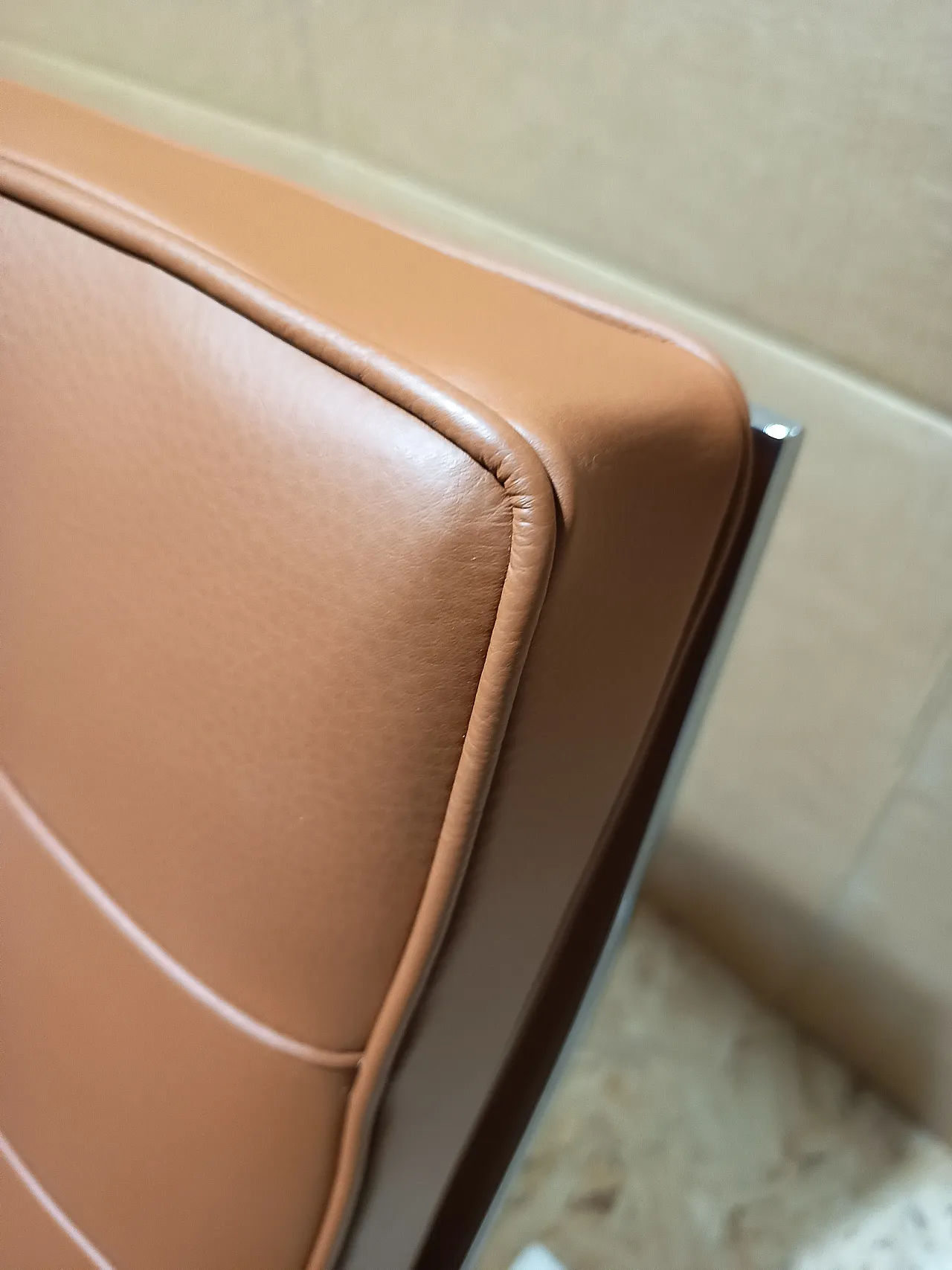 Poltrona Barcellona Relax di Knoll in pelle Volo Cognac, anni 2000 33