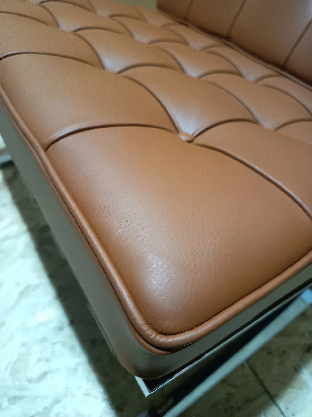 Poltrona Barcellona Relax di Knoll in pelle Volo Cognac, anni 2000 35