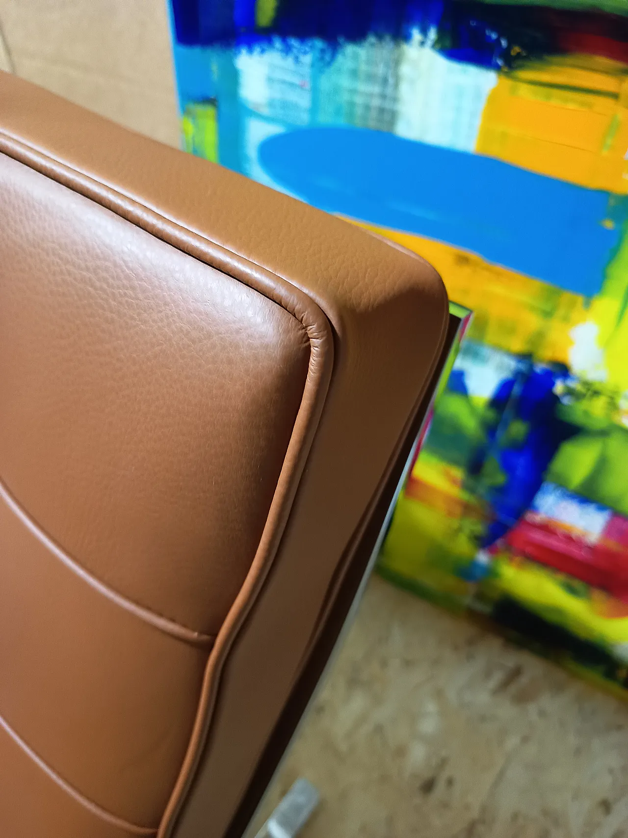 Poltrona Barcellona Relax di Knoll in pelle Volo Cognac, anni 2000 39