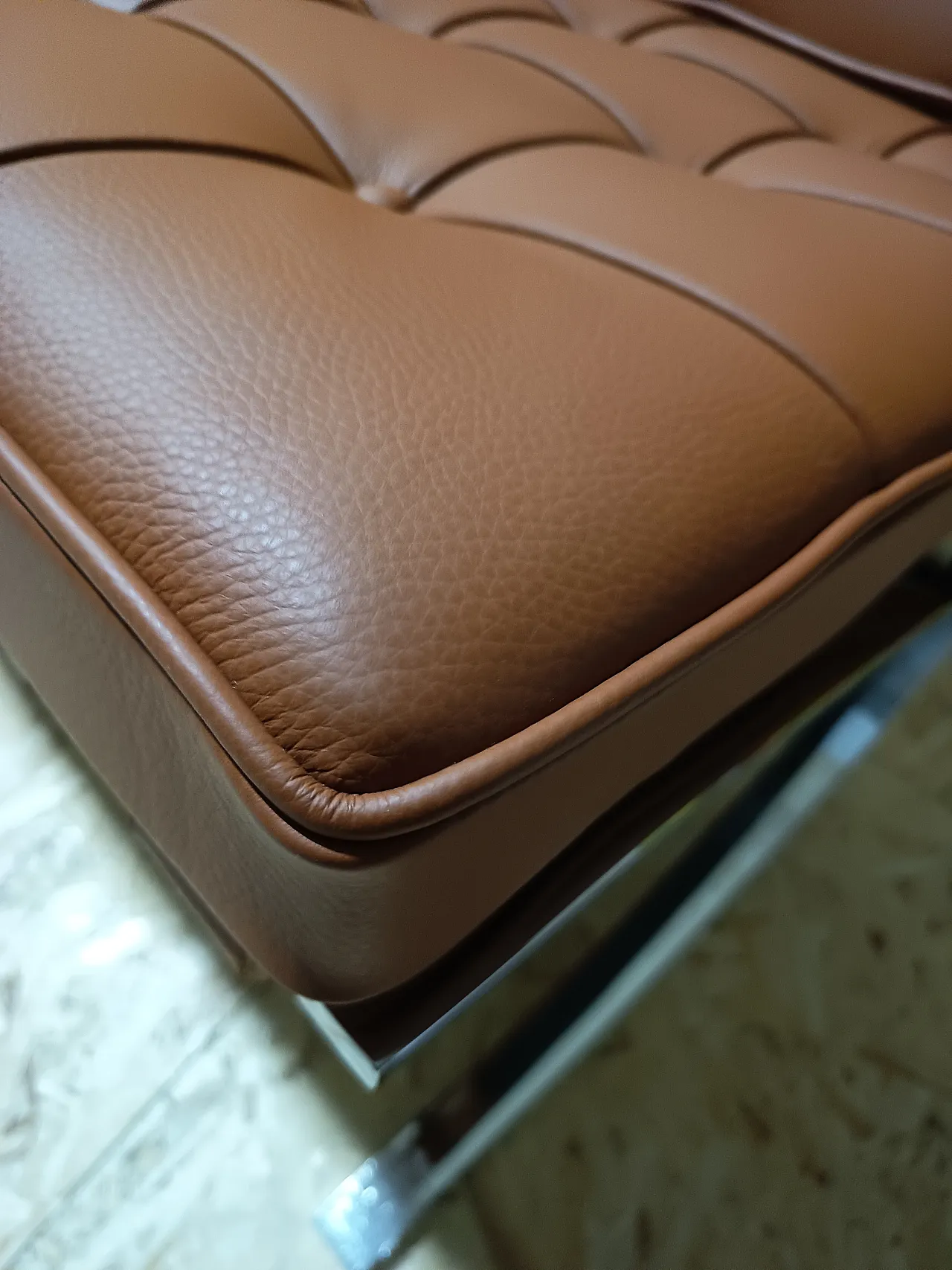 Poltrona Barcellona Relax di Knoll in pelle Volo Cognac, anni 2000 40