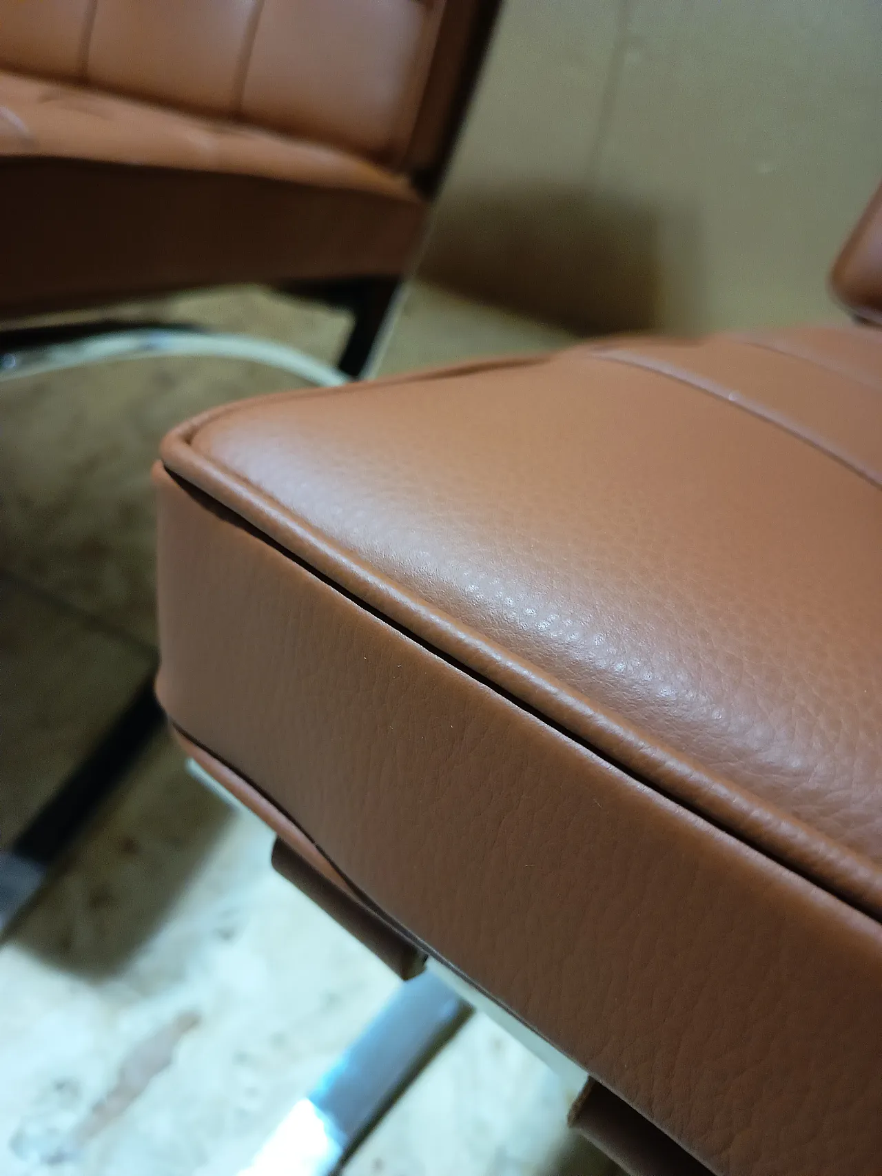 Poltrona Barcellona Relax di Knoll in pelle Volo Cognac, anni 2000 41