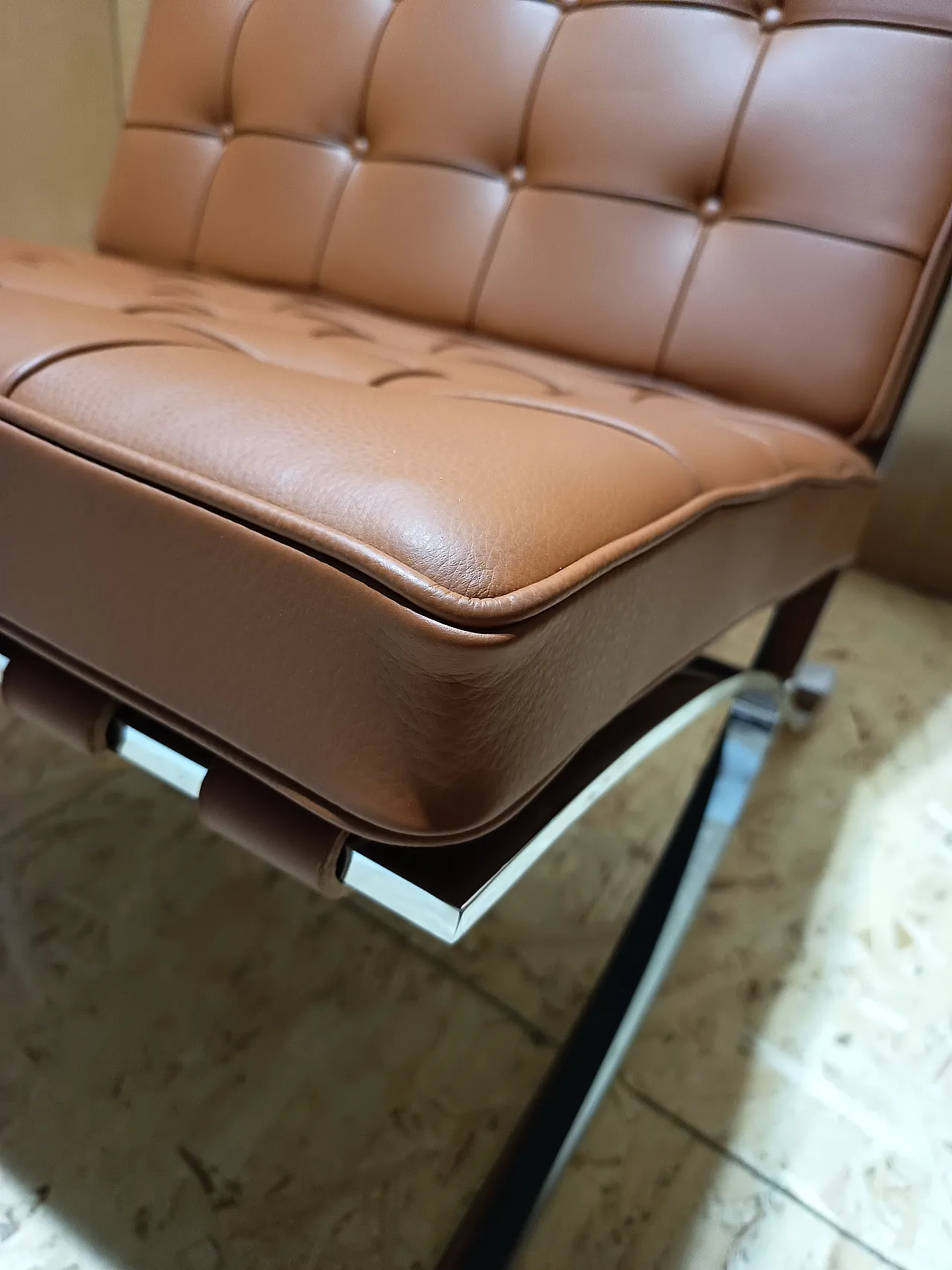 Poltrona Barcellona Relax di Knoll in pelle Volo Cognac, anni 2000 43