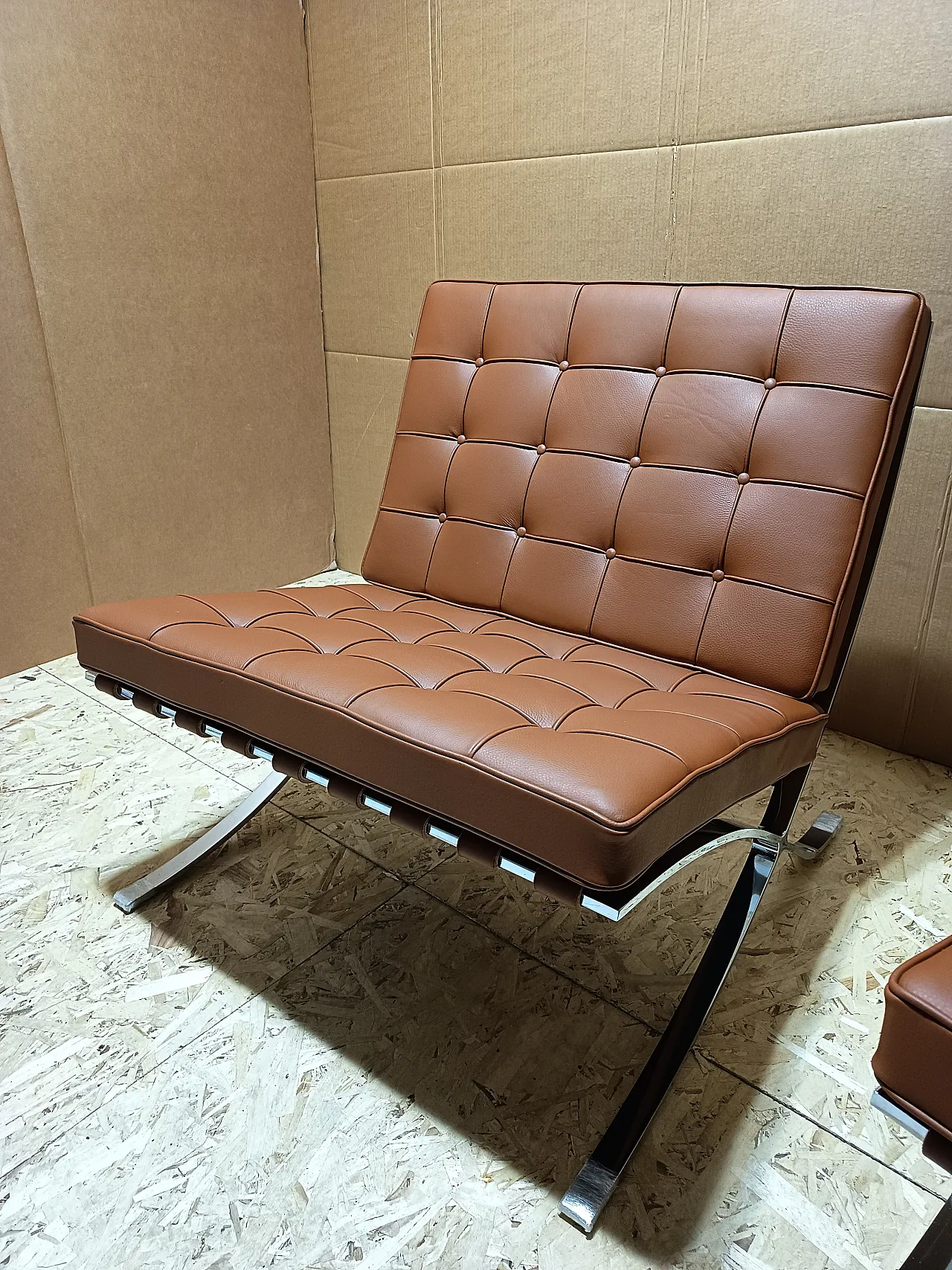 Poltrona Barcellona Relax di Knoll in pelle Volo Cognac, anni 2000 44