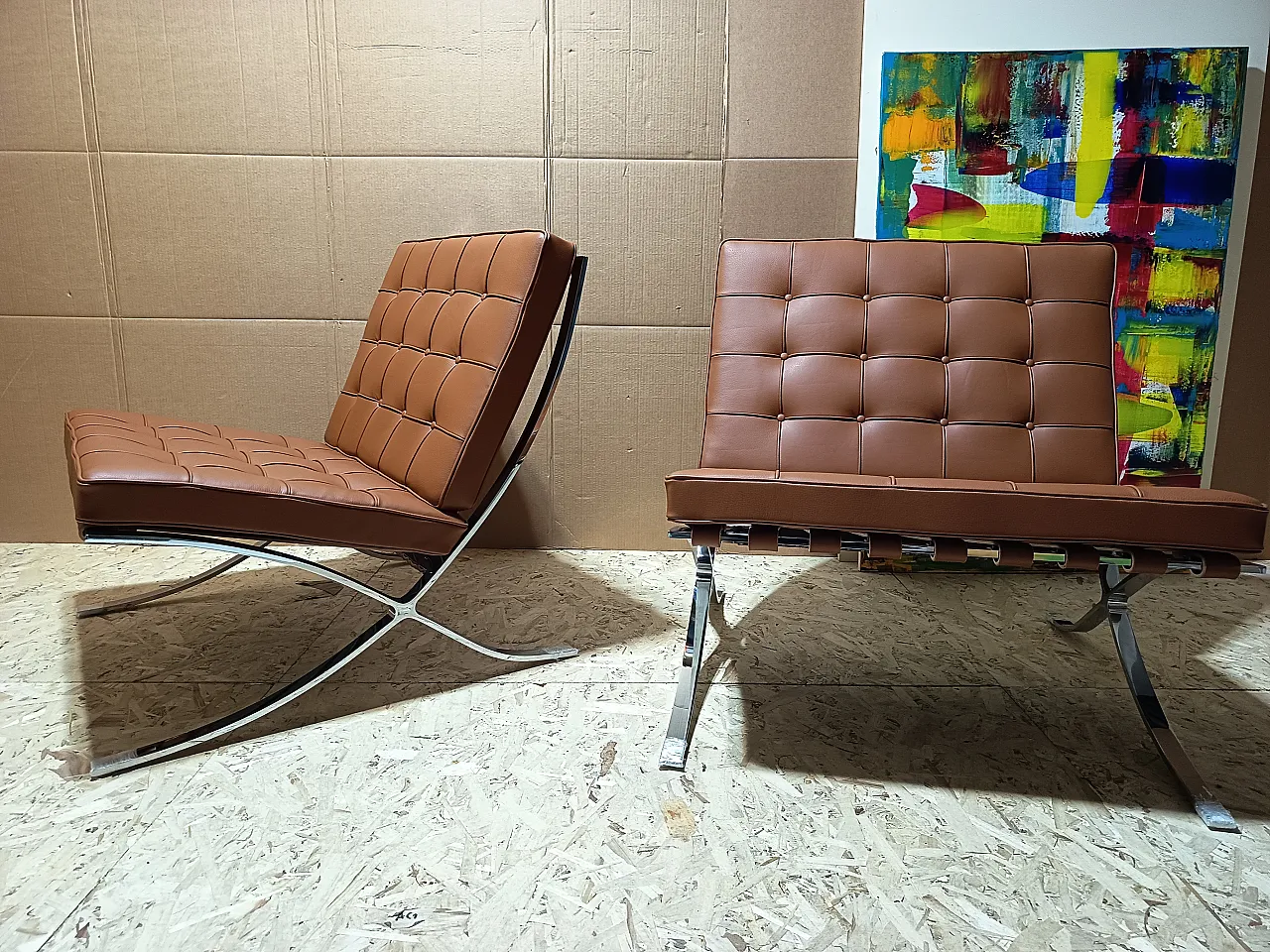 Poltrona Barcellona Relax di Knoll in pelle Volo Cognac, anni 2000 51