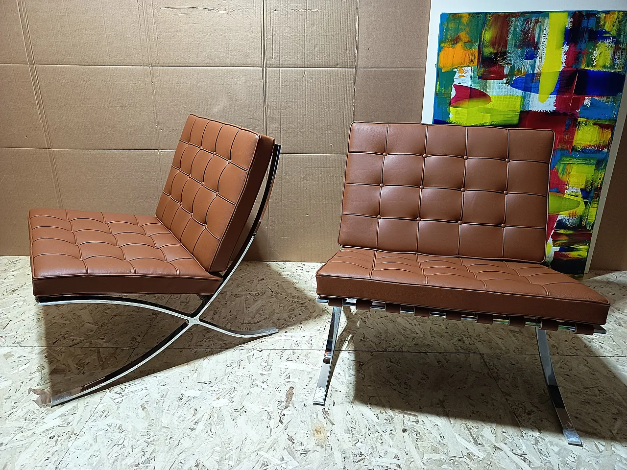 Poltrona Barcellona Relax di Knoll in pelle Volo Cognac, anni 2000 52