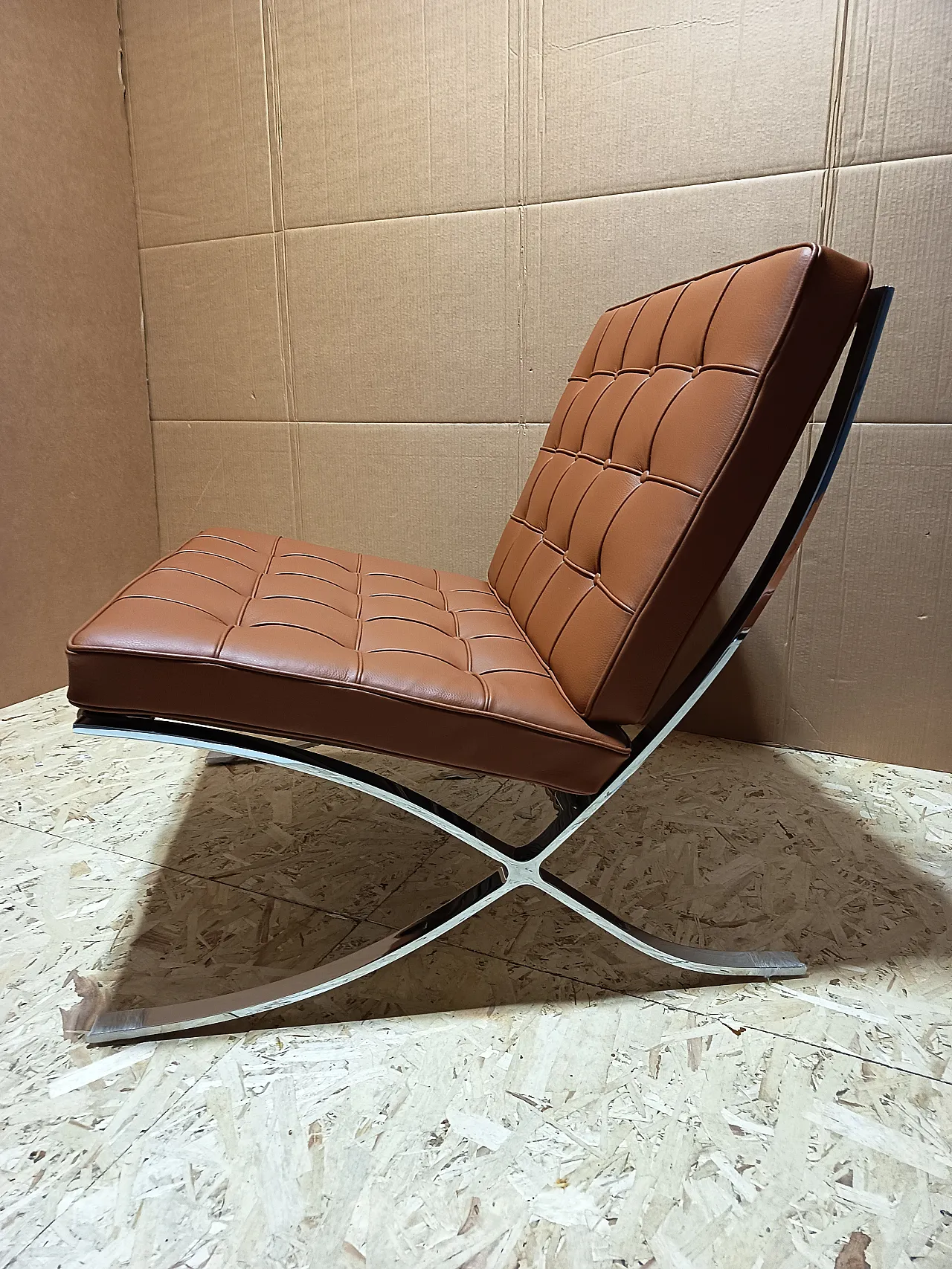 Poltrona Barcellona Relax di Knoll in pelle Volo Cognac, anni 2000 53