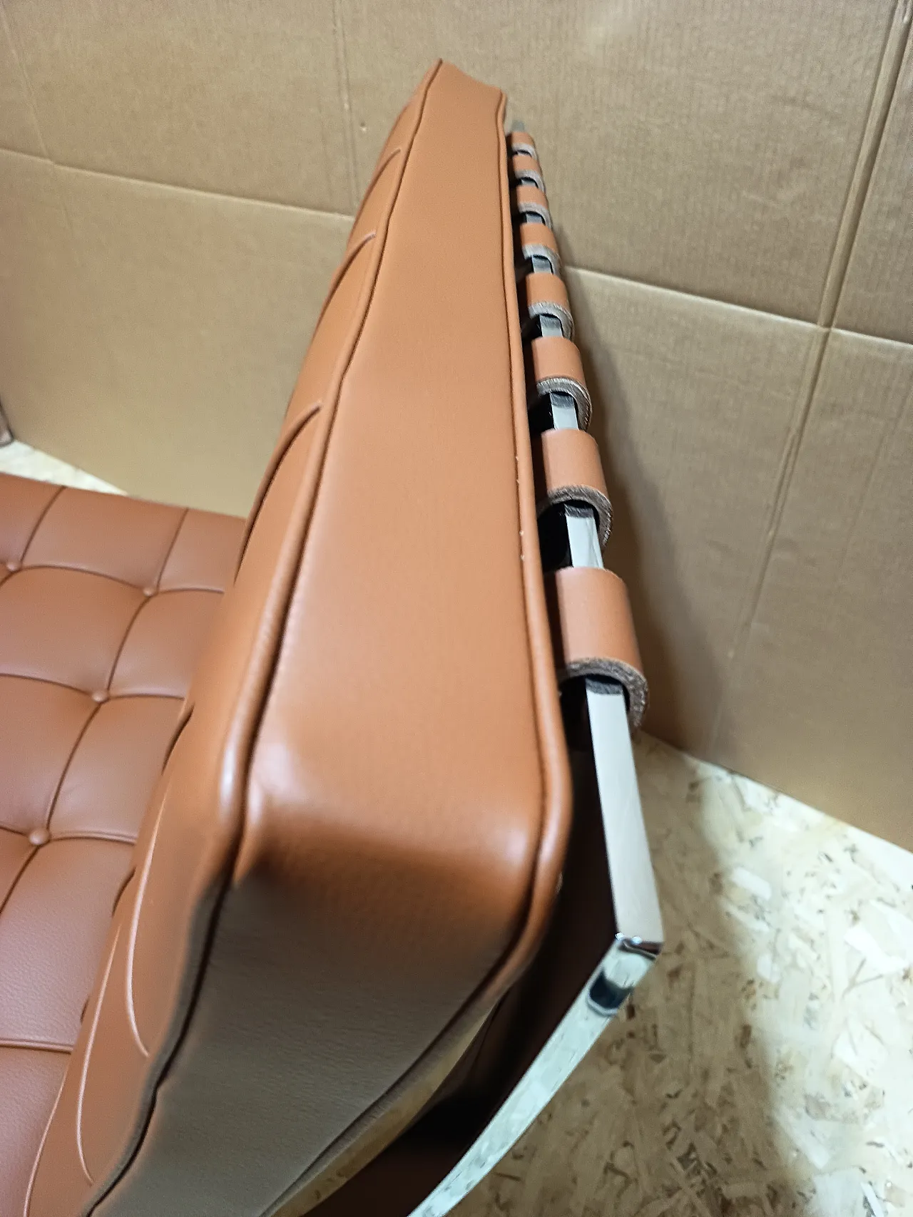 Poltrona Barcellona Relax di Knoll in pelle Volo Cognac, anni 2000 55