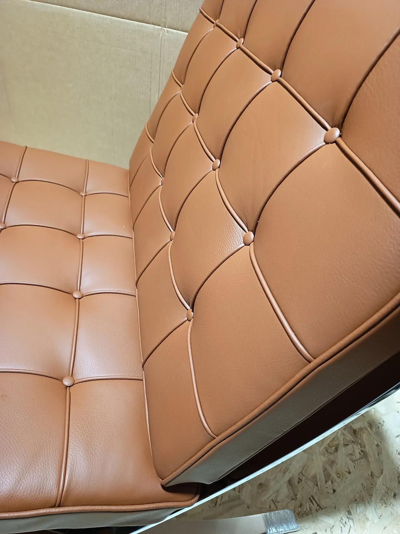 Poltrona Barcellona Relax di Knoll in pelle Volo Cognac, anni 2000 56