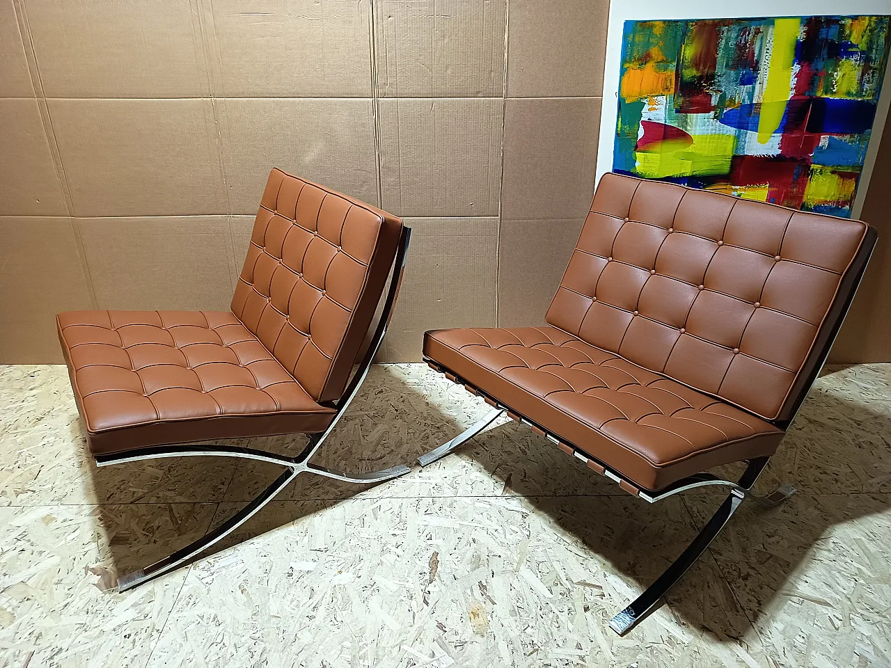 Poltrona Barcellona Relax di Knoll in pelle Volo Cognac, anni 2000 61