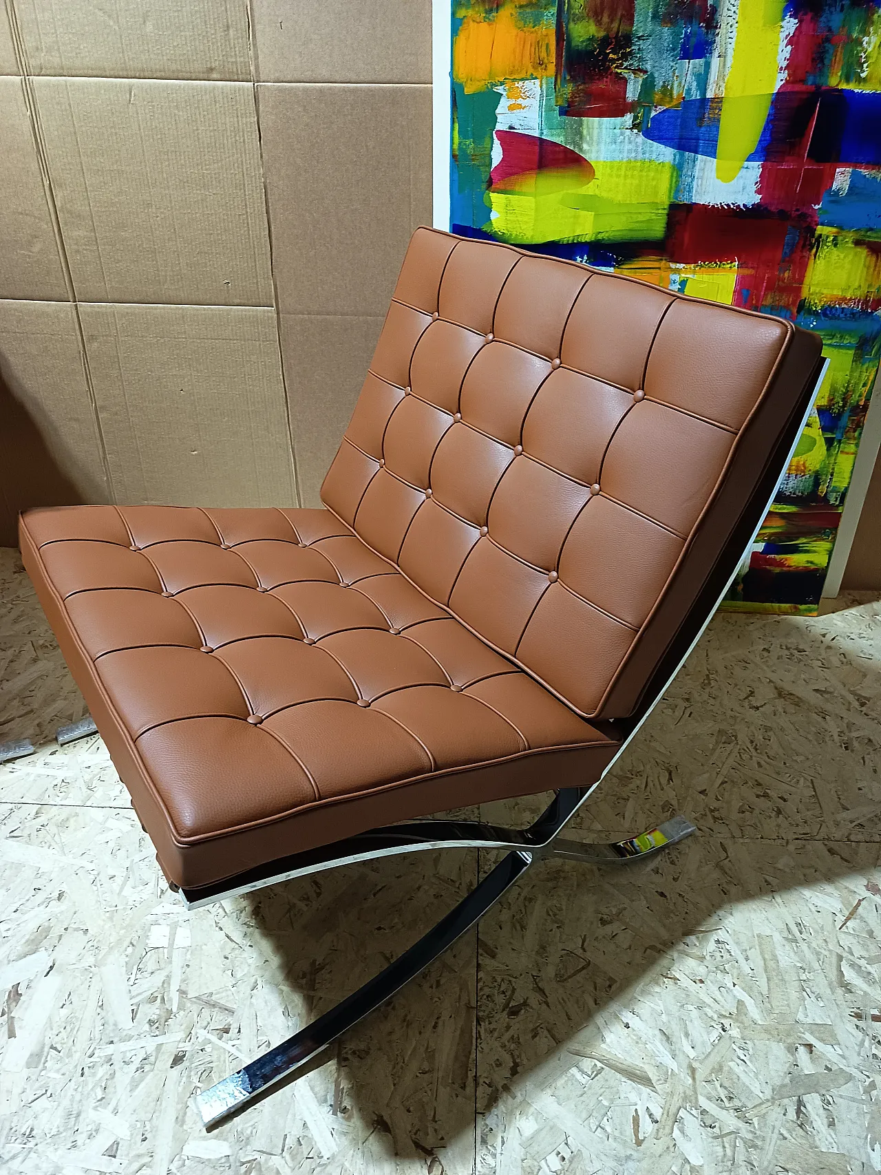 Poltrona Barcellona Relax di Knoll in pelle Volo Cognac, anni 2000 64