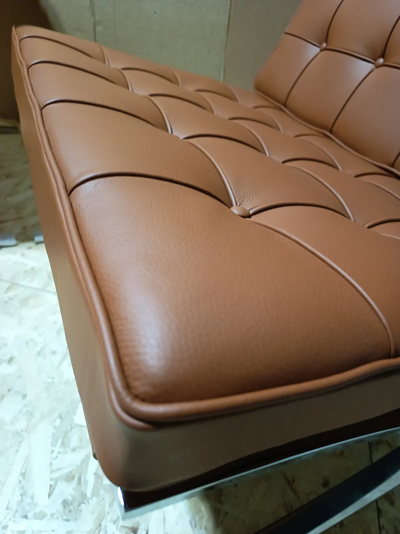 Poltrona Barcellona Relax di Knoll in pelle Volo Cognac, anni 2000 65