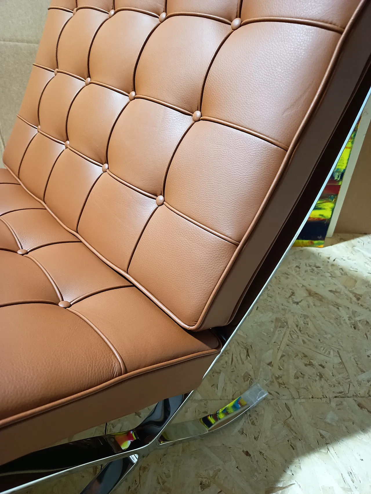 Poltrona Barcellona Relax di Knoll in pelle Volo Cognac, anni 2000 66