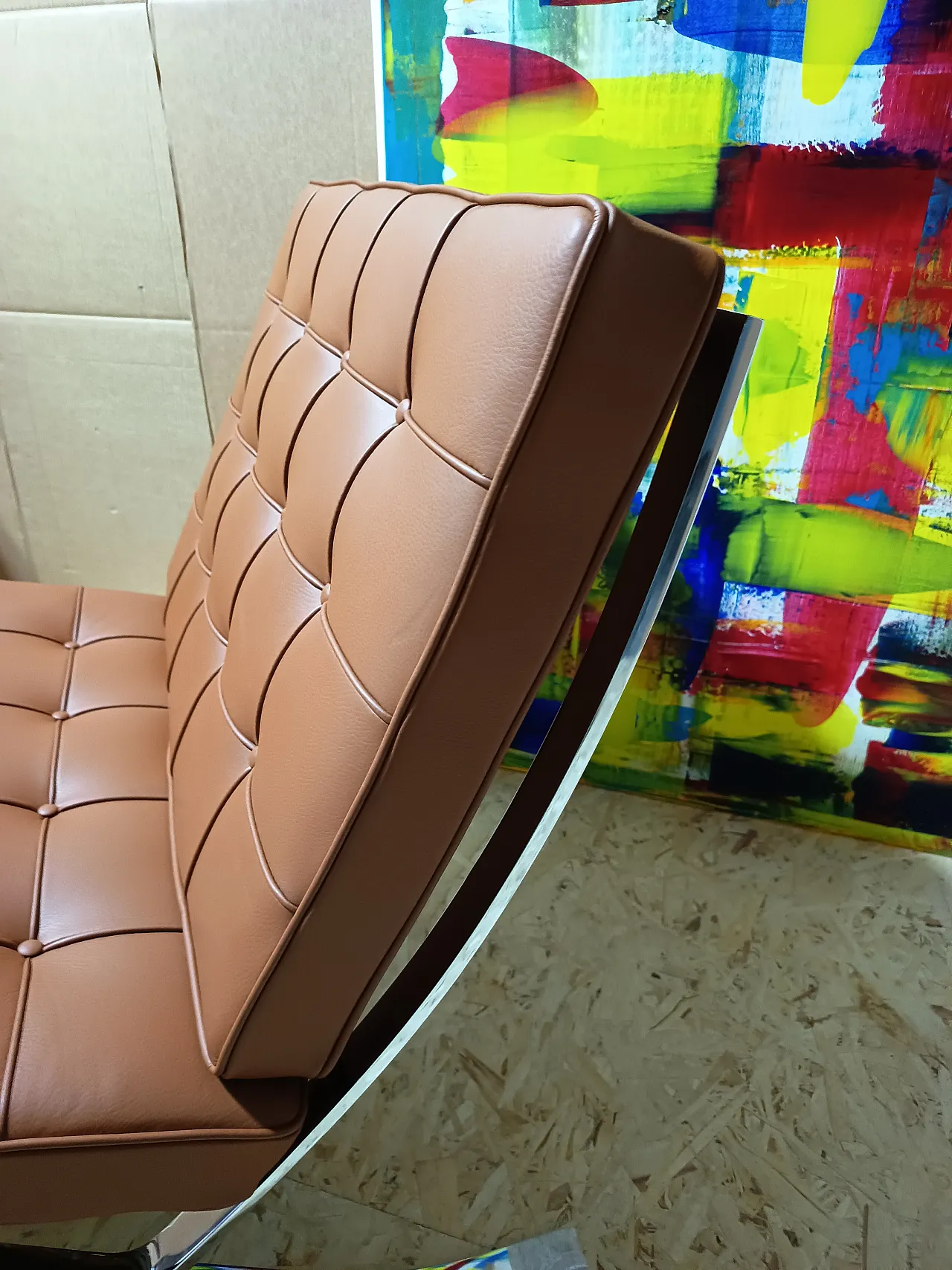 Poltrona Barcellona Relax di Knoll in pelle Volo Cognac, anni 2000 69